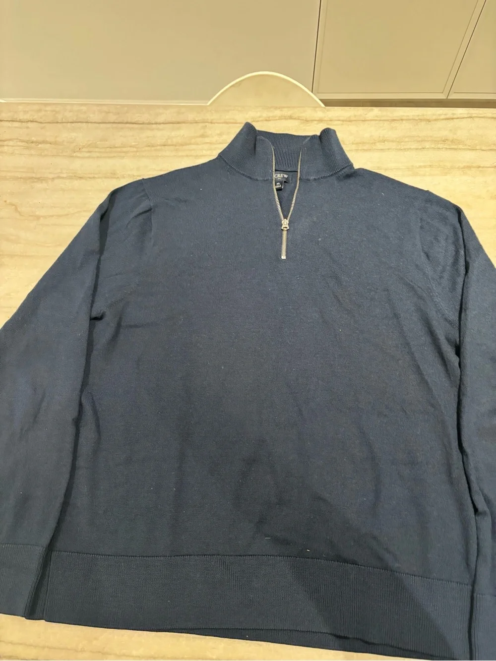 J Crew Men's Navy Half-Zip Sweater
